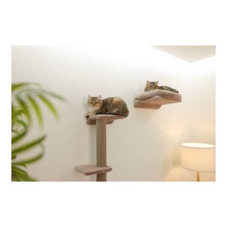 Kletterwand Monte Alpi für Katzen, 4-teilig - Katzenkletterwend mit Katzenbett und Kratzstamm, beliebig erweiterbar, bis 10 kg